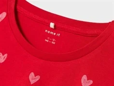 Name It t-shirt rød med pink hjerter